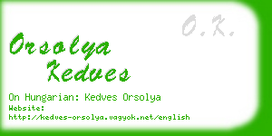 orsolya kedves business card